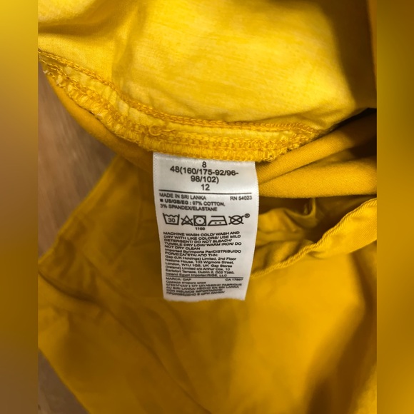 Mustard/Marigold Yellow Gap Khakis size 8, 26 inch inseam - Picture 4 of 7